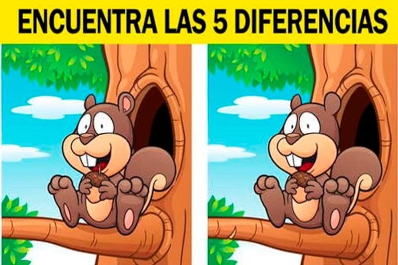 Encuentra las cinco diferencias.