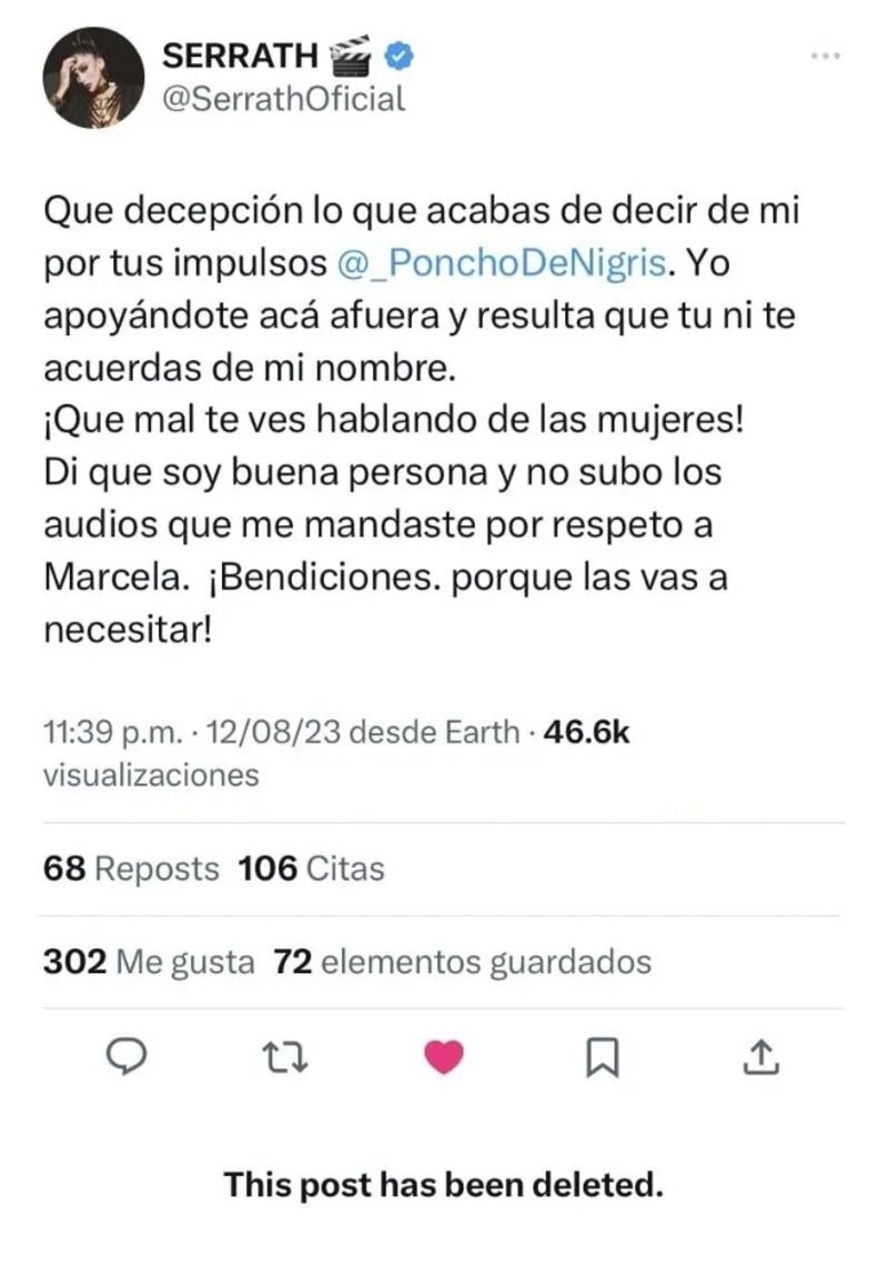 Esta fue la publicación de Serrath.