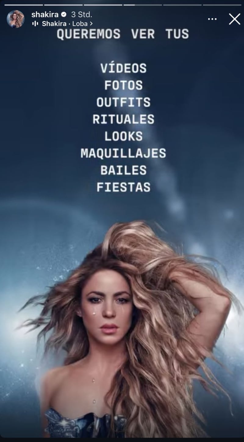 Shakira invita a sus fans a compartir fotos y videos de sus conciertos