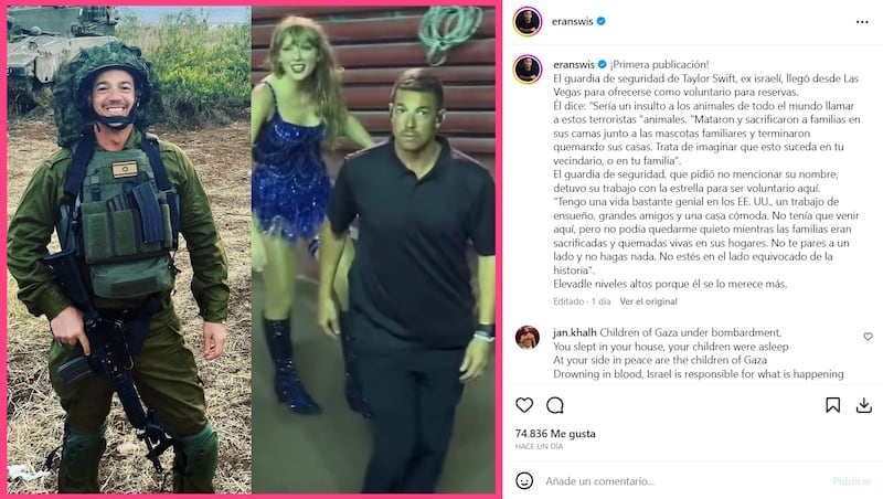 El guardaespaldas de Taylor Swift dejó sus deberes para enlistarse al ejercito de Israel.