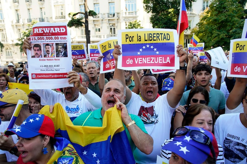 Protesta venezolanos en Madrid