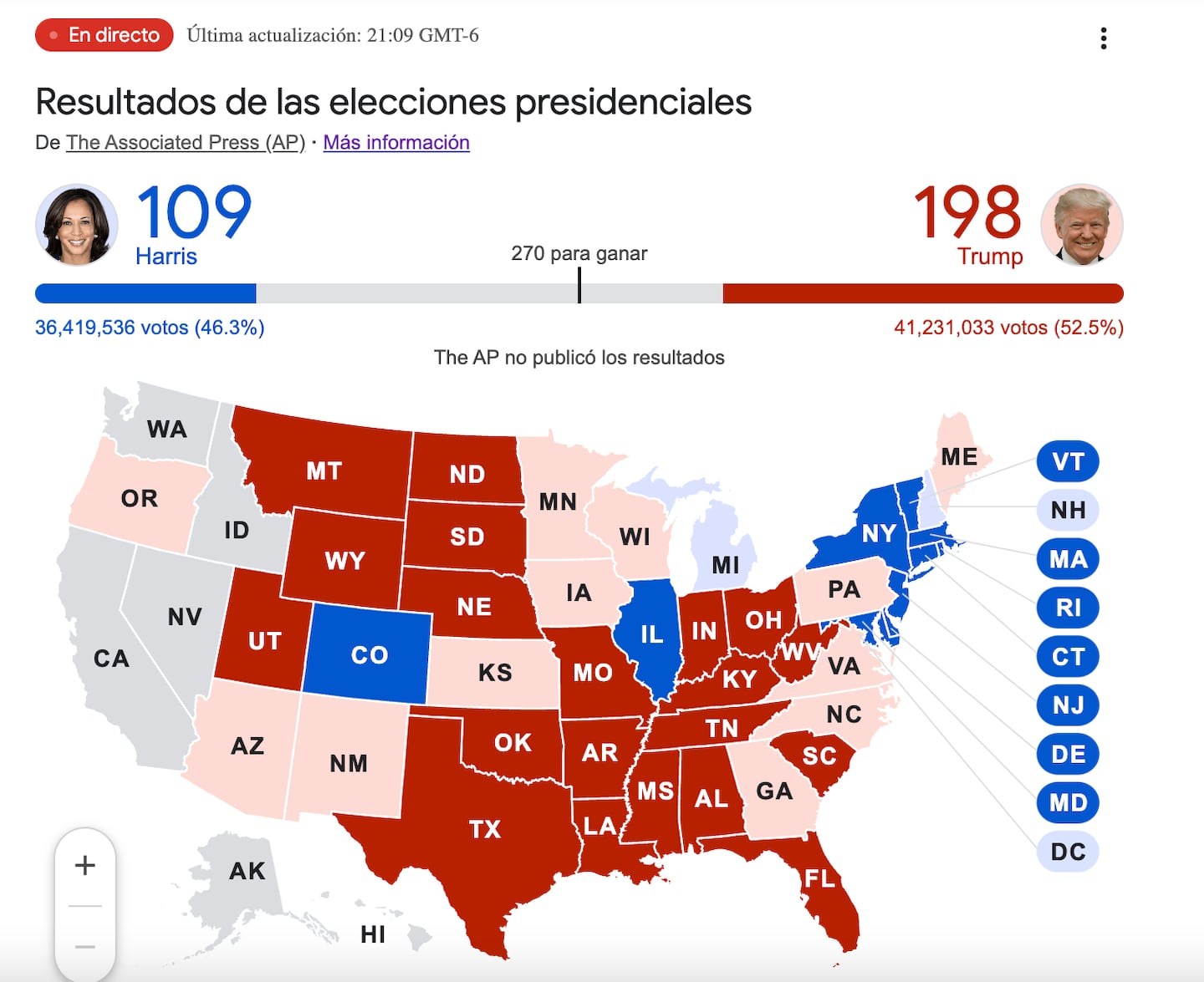 ¿Cómo funciona el mapa electoral de las elecciones de Estados Unidos