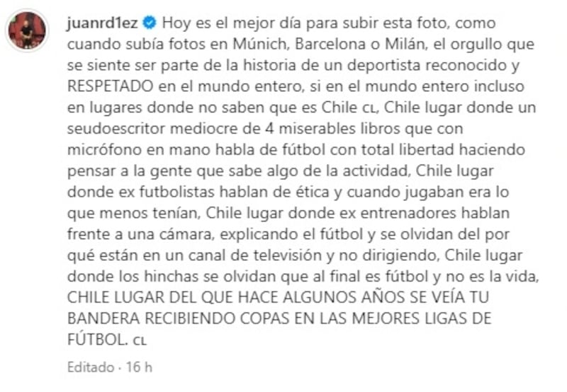 Ramírez defendió a Arturo Vidal de las críticas recibidas en el Superclásico.