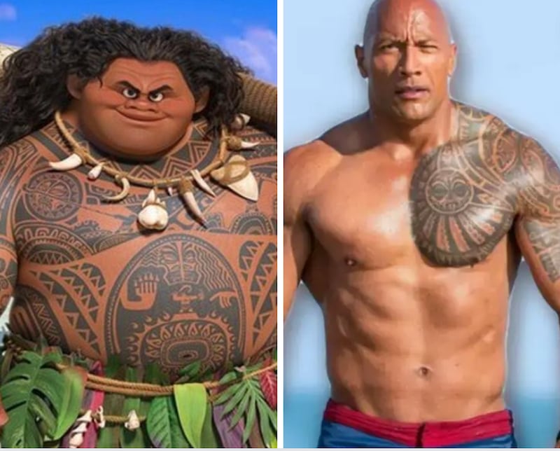 Frente a frente de Dwayne Johnson y Maui