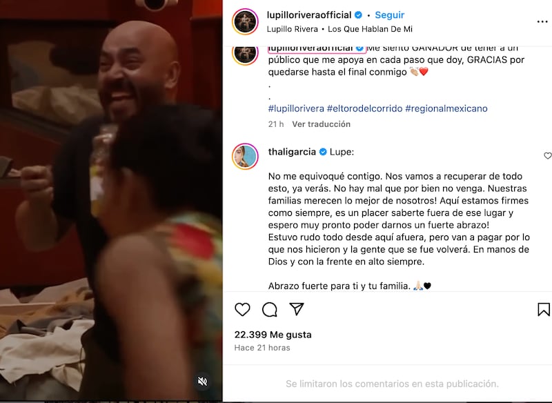 El mensaje de Thalía García