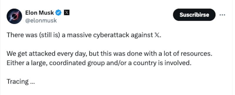 Musk afirmó que X es atacado a diario, pero este evento fue significativamente más sofisticado y con grandes recursos detrás.