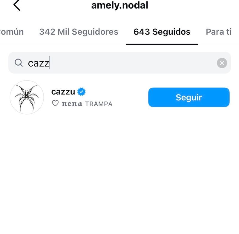 Hermana de Nodal sí sigue a Cazzu.