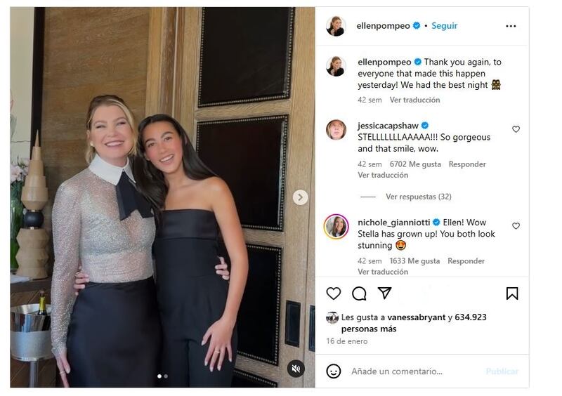 Stella Luna, la hija mayor de Ellen Pompeo, tiene 15 años de edad