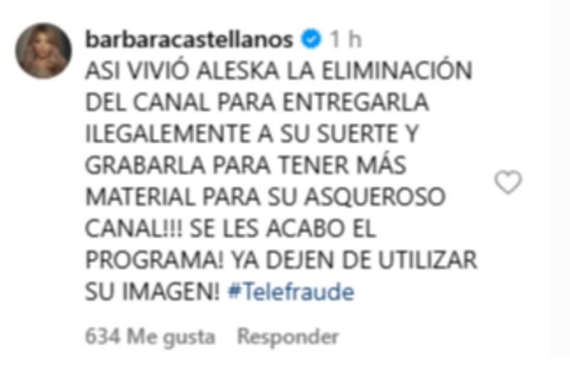 El comentario de la hermana de Aleska Génesis